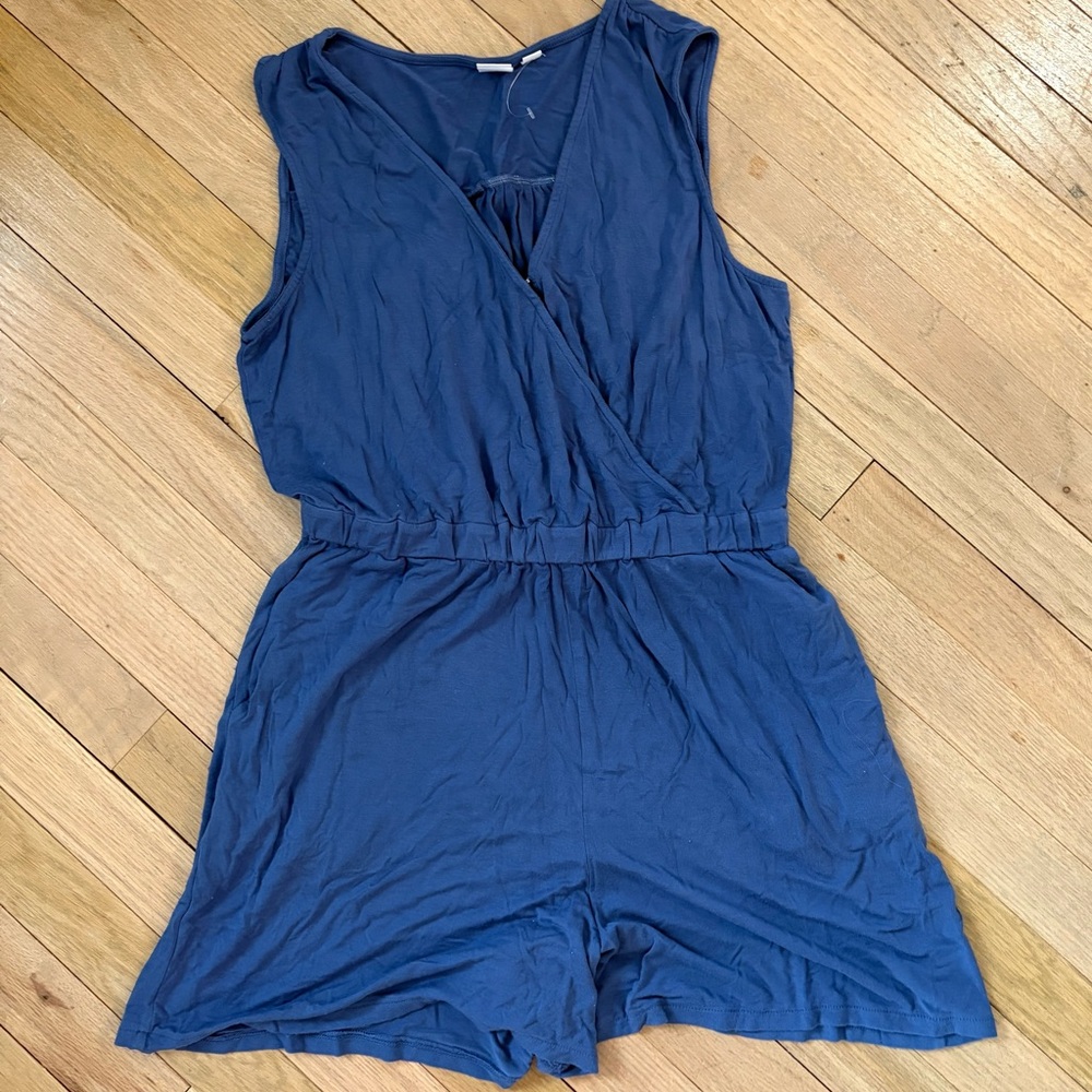 Blue Sleeveless Romper - Size medium